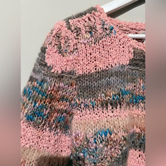 Vintage FINE FEATHERS Knitted By Hand  Wool Blend Women M Multicolor Bohemian - Picture 2 of 13